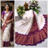 AumerA Mangalyam Korvai Soft Silk Saree â€“ Grey & Plum