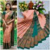 AumerA Mangalyam Korvai Soft Silk Saree â€“ Grey & Bronze